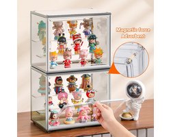 Candala transparante opbergdoos, acryl display box transparant grote kubus voor verzamelobjecten, actiefiguren, miniatuurfiguren, stofdichte bescherming bewaren en organiseren (27 x 22 x 18 cm)