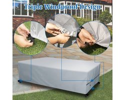 Candala tuinmeubelen, beschermhoes, tuinmeubelen, waterdicht, anti - uv, regenbescherming en stofdicht, dekzeil tuinmeubelen, Oxford - stof, rechthoekig, 123