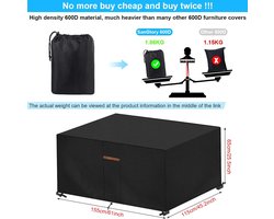 Candala tuinmeubelen, met ventilatieopeningen, tuintafelafdekking, Oxford, tuinmeubelen, beschermhoes, waterdicht, outdoor afdekhoes tafel en stoelen (155 x 115 x 65 cm)