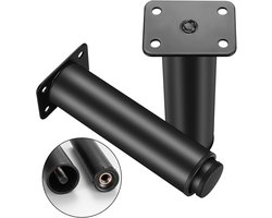 Candala verstelbare meubelpoten, zwart, in hoogte verstelbare metalen poten voor meubels, kastpoten, bankpoten, bedpoten, 15-25