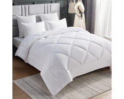 Candala Winterdekbed 450 g/m², van microvezel, eenpersoonsbed, 155 x 220 cm, dekbed voor alle seizoenen, voor bed 90 x 190 cm, warm, dikke vulling 450 g/m², 155 x 220 cm, wit