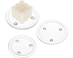 Candle Holders 4"/4"/4.3"/5" - Glas - Pillar Candle Tray - Ronde Kaarsenstandaard - Duidelijke Kaarsenschotel - Transparante Kaarsenhouder voor Thuis - Eettafel - Bruiloft Decoratie