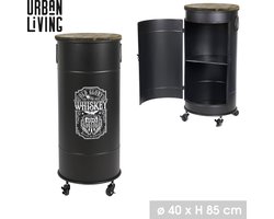 CANDY BAR MET DEUR EN WIELEN OLD GLORY WHISKY DESIGN H85CM