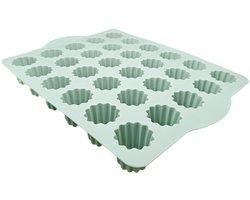Cannelés bakvorm siliconen 30,6 x 23,2 x 4cm | 30 Vormen | Groen | cakevorm met handgrepen | cakevormen | bakken | anti-aanbaklaag | voor oven en magnetron SILICANPRO