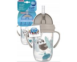 Canpol Baby | EXOTIC ANIMALS | Rietjesbeker met Handvaten | met Flip-top verzwaard rietje | 270ml 260 ml