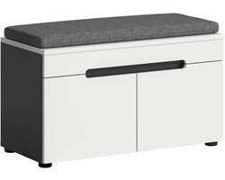 Canu bank incl. zitkussen wit NB Basaltgrijs NB - 37x80x45cm