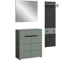 Canu garderobe opstelling C17 stofgroen, donkergrijs.