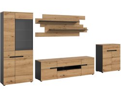 Canu wandkast C13 systeem eiken decor, donkergrijs.