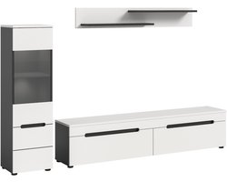 Canu wandkast C7 systeem inclusief verlichting wit, donkergrijs.