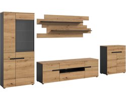 Canu woonkamercombinatie Artisan NB Basaltgrijs NB - 44x375x190cm