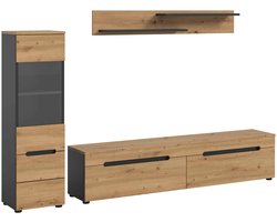 Canu woonkamercombinatie staand-hangend Artisan NB Basaltgrijs NB Abs. Artisan NB - 33x221x141cm