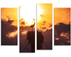Canvas Afbeelding - Muurdecoratie - Woonkamer Decoratie - Landschap Oriëntatie - Rechthoekig - Zonsondergang