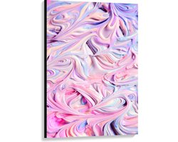 Canvas  - Blauw/Paars/Roze Schuim - 80x120cm Foto op Canvas Schilderij (Wanddecoratie op Canvas)