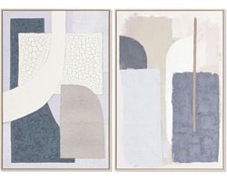 Canvas Home ESPRIT Blauw Grijs Abstract Stads (2 Stuks)