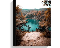 Canvas  - Meer midden in het Bos - 30x40cm Foto op Canvas Schilderij (Wanddecoratie op Canvas)