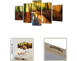 Canvas muurdruk set bos 100 x 50 cm - Canvas Schilderij - Muurschildering - Bos Prints - Woonaccessoires - Kamerdecoratie