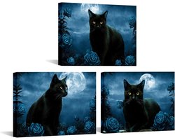 Canvas Muurkunst Set - Dier Schilderij - Woonkamer Decoratie - Gedrukt Op Canvas - 30x40cm - Blauw