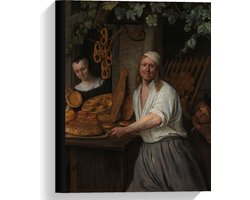 Canvas  - Oude meesters - Bakker A. Oostwaard en zijn vrouw, Jan Havicksz. Steen - 30x40cm Foto op Canvas Schilderij (Wanddecoratie op Canvas)