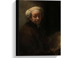 Canvas  - Oude meesters - Zelfportret als de apostel Paulus, Rembrandt van Rijn - 30x40cm Foto op Canvas Schilderij (Wanddecoratie op Canvas)