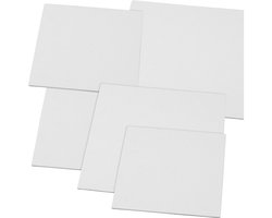 Canvas Paneel, afm 15x15+20x20 cm, dikte 3 mm, 280 gr, wit, 80 stuk