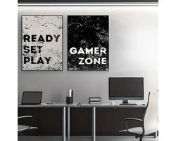 Canvas poster - 2 posters - Gaming life - muurposter - Voetbal - jongenskamer - muur poster - Kado - Zonder lijst - Call of Duty - gaming Posters - Vintage posters - Trendy - Playstation - Xbox