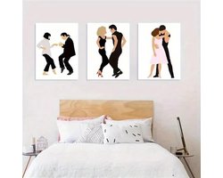 Canvas poster - Filmposter - Flashdance - Grease - Dansposter - Mia Wallace - Vincent vega - Pulp Fiction - Dans poster - muurposter - binnenposter - muur poster - Kado - Zonder lijst - Posters - Vintage posters - filmposters - film posters - Trendy