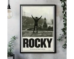 Canvas poster - Filmposter - Iconische bokser scène - Motiverende sport film - Overwinning pose - Muurposter - Binnenposter - Kado - Zonder lijst - Trendy wanddecoratie - 30x40 cm