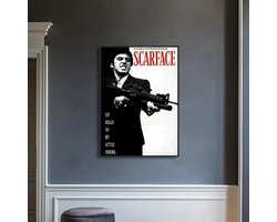 Canvas poster - Filmposter - Iconische jaren 80 gangsterfilm - Say hello to my little friend - Muurposter - Binnenposter - Kado - Zonder lijst - Vintage poster - Film poster - Trendy 30x40