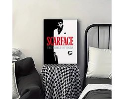 Canvas poster - Filmposter - Iconische jaren 80 gangsterfilm - The World is Yours - Muurposter - Binnenposter - Kado - Zonder lijst - Vintage poster - Film poster - Trendy 30x40