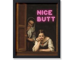 Canvas poster - Nice butt - muurposter - binnenposter - muur poster - Kado - Zonder lijst - Posters - Vintage posters - Wc poster - Trendy