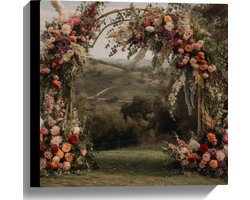 Canvas - Romantische Bloemenboog Midden in het Landschap - 40x40 cm Foto op Canvas Schilderij (Wanddecoratie op Canvas)