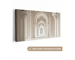 Canvas schilderij 100x50 cm - Exclusieve wanddecoratie Moskee - Architectuur - Ramadan - Islamitische - Muurdecoratie woonkamer - Slaapkamer decoratie - Kamer accessoires - Schilderijen op canvas
