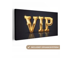 Canvas schilderij 100x50 cm - Exclusieve wanddecoratie VIP - Goud - Schittering - Muurdecoratie woonkamer - Slaapkamer decoratie - Kamer accessoires - Schilderijen op canvas