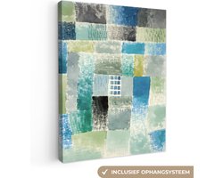 Canvas schilderij 120x160 cm - Wanddecoratie Paul Klee - Kunst - Oude meesters - Blauw - Muurdecoratie woonkamer - Slaapkamer decoratie - Kamer accessoires - Schilderijen