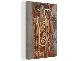 Canvas schilderij 120x180 cm - Wanddecoratie Hygieia - Gustav Klimt - Muurdecoratie woonkamer - Slaapkamer decoratie - Kamer accessoires - Schilderijen
