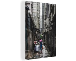Canvas schilderij 120x180 cm - Wanddecoratie Urban - Hong Kong - Stad - Muurdecoratie woonkamer - Slaapkamer decoratie - Kamer accessoires - Schilderijen