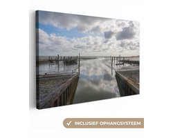 Canvas schilderij 120x80 cm - Wanddecoratie Het dorpje Cocksdorp op het eiland Texel - Muurdecoratie woonkamer - Slaapkamer decoratie - Kamer accessoires - Schilderijen op canvas