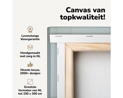Canvas schilderij 120x80 cm - Wanddecoratie Hond spelend met wc-papier - Muurdecoratie woonkamer - Slaapkamer decoratie - Kamer accessoires - Schilderijen op canvas
