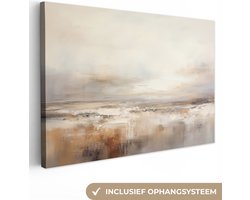 Canvas schilderij 120x80 cm - Wanddecoratie Kunst - Industrieel - Grijs - Bruin - Abstract - Muurdecoratie woonkamer - Kamer decoratie modern - Abstracte schilderijen