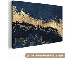 Canvas schilderij 120x80 cm - Wanddecoratie Marmer - Textuur - Goud - Illustratie - Muurdecoratie woonkamer - Slaapkamer decoratie - Kamer accessoires - Schilderijen op canvas
