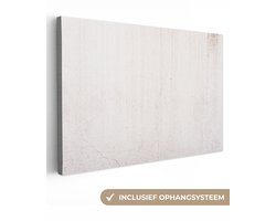 Canvas schilderij 140x90 cm - Wanddecoratie Beton - Muur - Wit - Muurdecoratie woonkamer - Slaapkamer decoratie - Kamer accessoires - Schilderijen op canvas