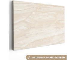 Canvas schilderij 140x90 cm - Wanddecoratie Marmer - Kalk - Zand - Textuur - Muurdecoratie woonkamer - Slaapkamer decoratie - Kamer accessoires - Schilderijen op canvas