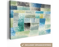 Canvas schilderij 150x100 cm - Wanddecoratie Paul Klee - Kunst - Oude meesters - Blauw - Muurdecoratie woonkamer - Slaapkamer decoratie - Kamer accessoires - Schilderijen