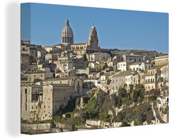 Canvas schilderij 150x100 cm - Wanddecoratie Uitzicht over Noto, Sicilië - Muurdecoratie woonkamer - Slaapkamer decoratie - Kamer accessoires - Schilderijen