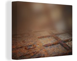 Canvas schilderij 160x120 cm - Wanddecoratie Roest - IJzer - Industrieel - Vintage - Muurdecoratie woonkamer - Slaapkamer decoratie - Kamer accessoires - Schilderijen