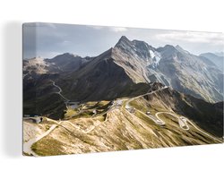 Canvas schilderij 160x80 cm - Wanddecoratie Großglockner in de Europese Alpen in Oostenrijk - Muurdecoratie woonkamer - Slaapkamer decoratie - Kamer accessoires - Schilderijen
