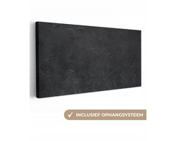 Canvas schilderij 160x80 cm - Wanddecoratie Industrieel - Beton - Grijs - Vintage - Rustiek - Muurdecoratie woonkamer - Slaapkamer decoratie - Kamer accessoires - Schilderijen op canvas