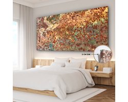 Canvas schilderij 160x80 cm - Wanddecoratie Kleuren - Metaal - Roest - Structuur - Abstract - Muurdecoratie woonkamer - Slaapkamer decoratie - Kamer accessoires - Schilderijen op canvas