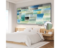 Canvas schilderij 160x80 cm - Wanddecoratie Paul Klee - Kunst - Oude meesters - Blauw - Muurdecoratie woonkamer - Slaapkamer decoratie - Kamer accessoires - Schilderijen
