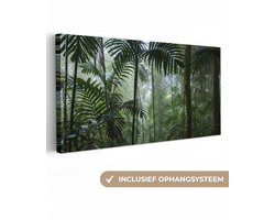Canvas schilderij 160x80 cm - Wanddecoratie Regenwoud - Tropisch - Jungle - Bomen - Planten - Muurdecoratie woonkamer - Slaapkamer decoratie - Kamer accessoires - Schilderijen op canvas